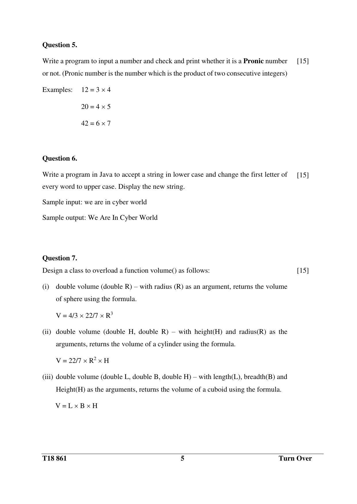 ISC Class 12 2018 Computer Applications Question Paper - Page 5