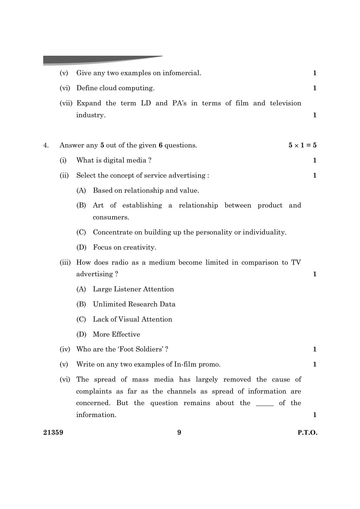 CBSE Class 12 Mass Media Studies 2024 Question Paper - Page 9