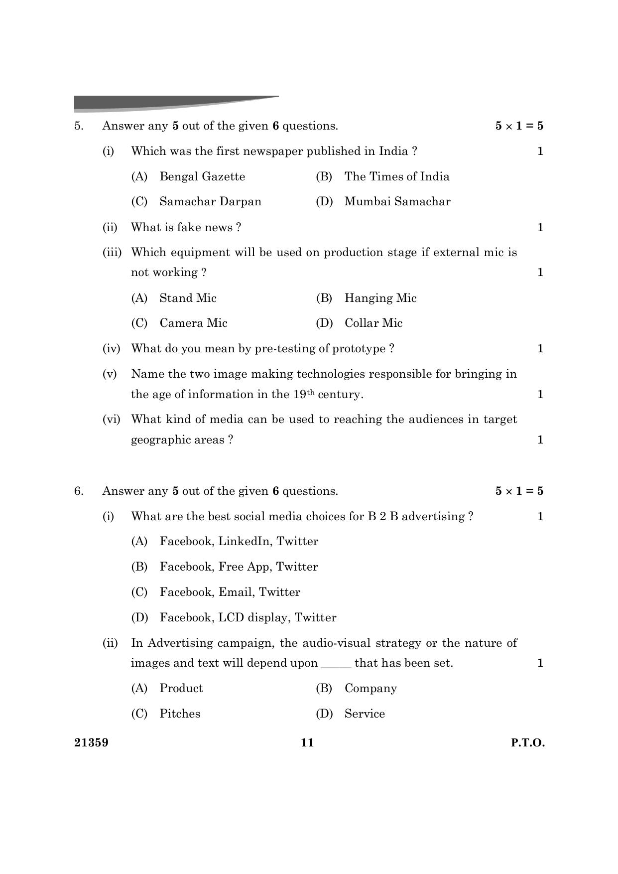 CBSE Class 12 Mass Media Studies 2024 Question Paper - Page 11