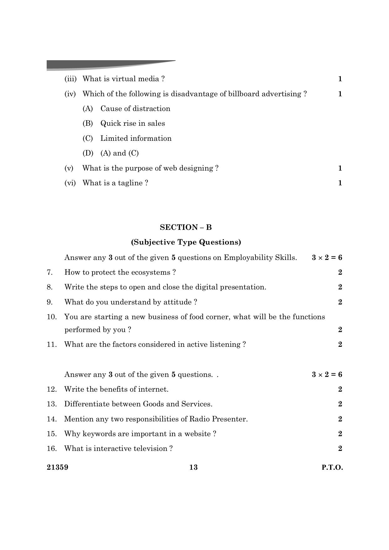 CBSE Class 12 Mass Media Studies 2024 Question Paper - Page 13