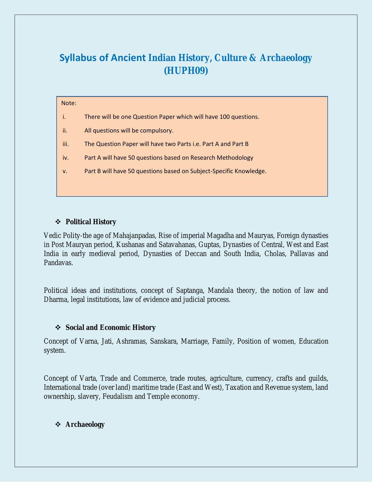 NTA PhD Entrance Exam Ancient Indian History, Culture and Archeology Syllabus - Page 1