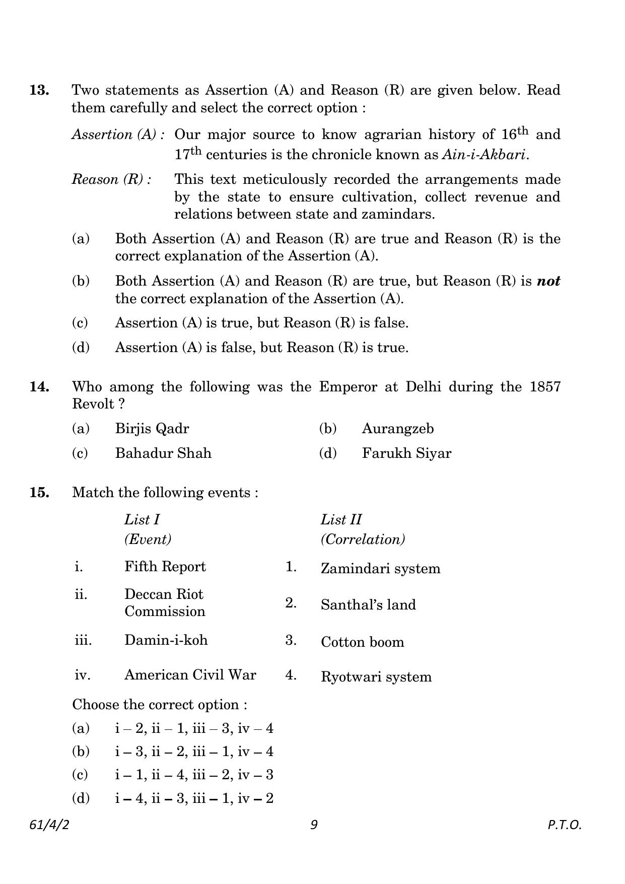 CBSE Class 12 61-4-2 History 2023 Question Paper - Page 9