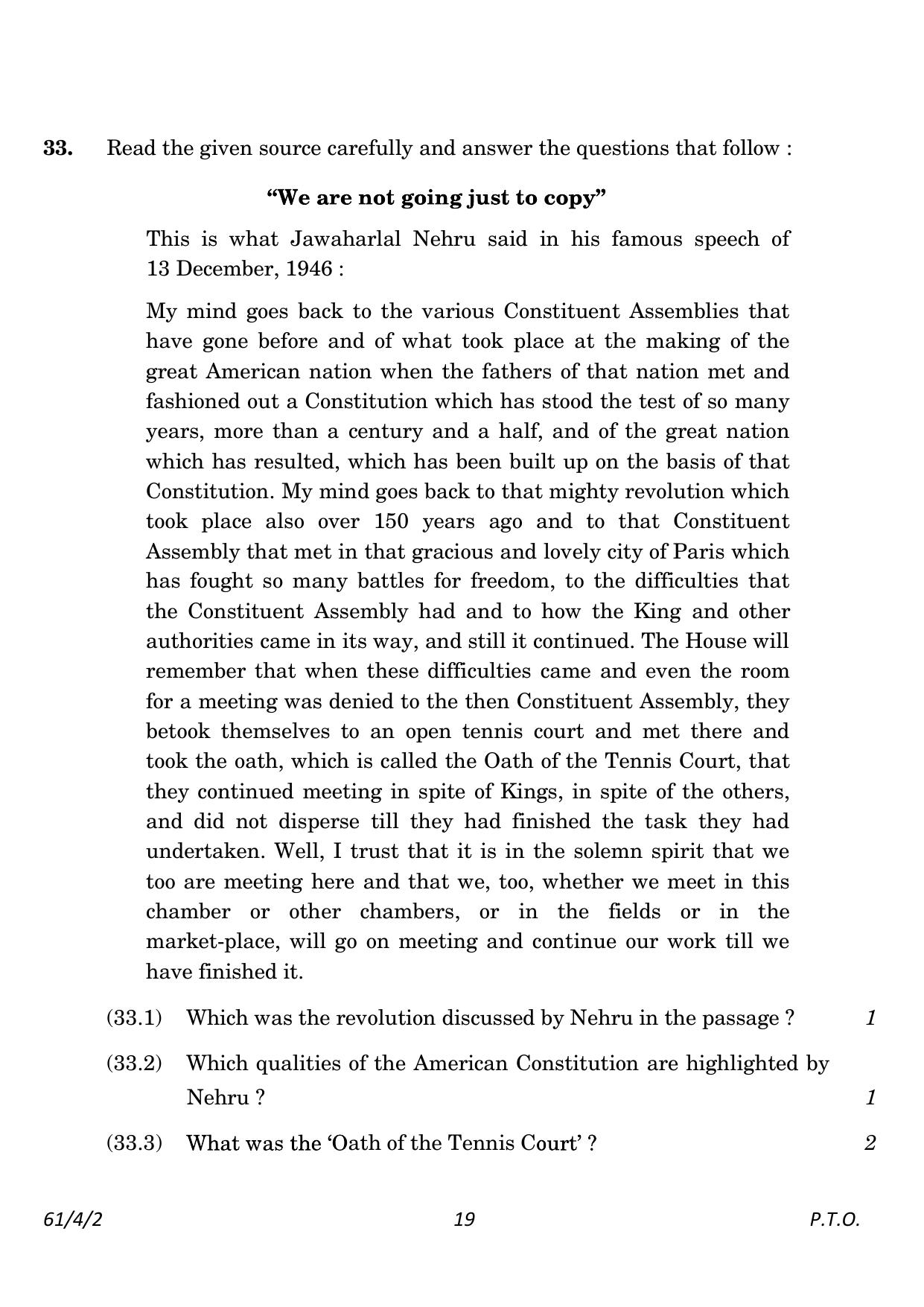 CBSE Class 12 61-4-2 History 2023 Question Paper - Page 19