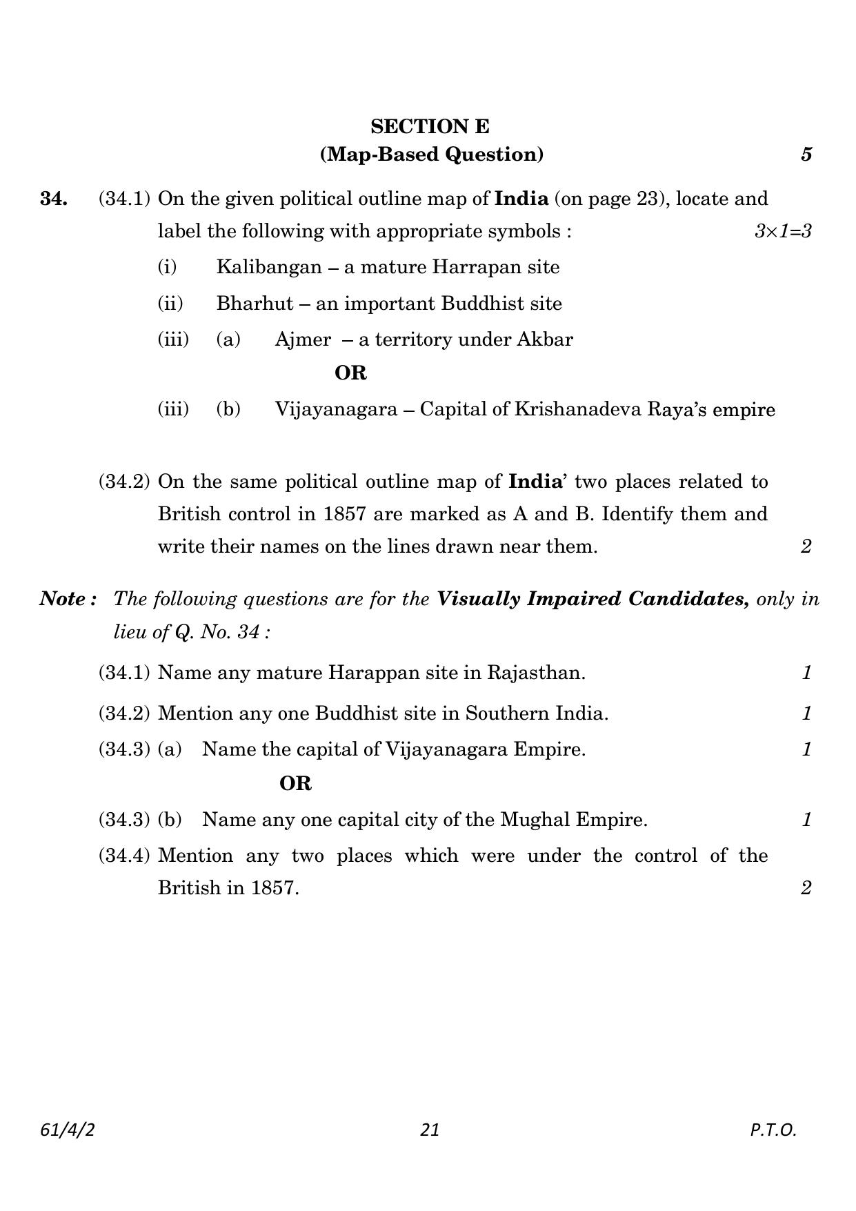 CBSE Class 12 61-4-2 History 2023 Question Paper - Page 21