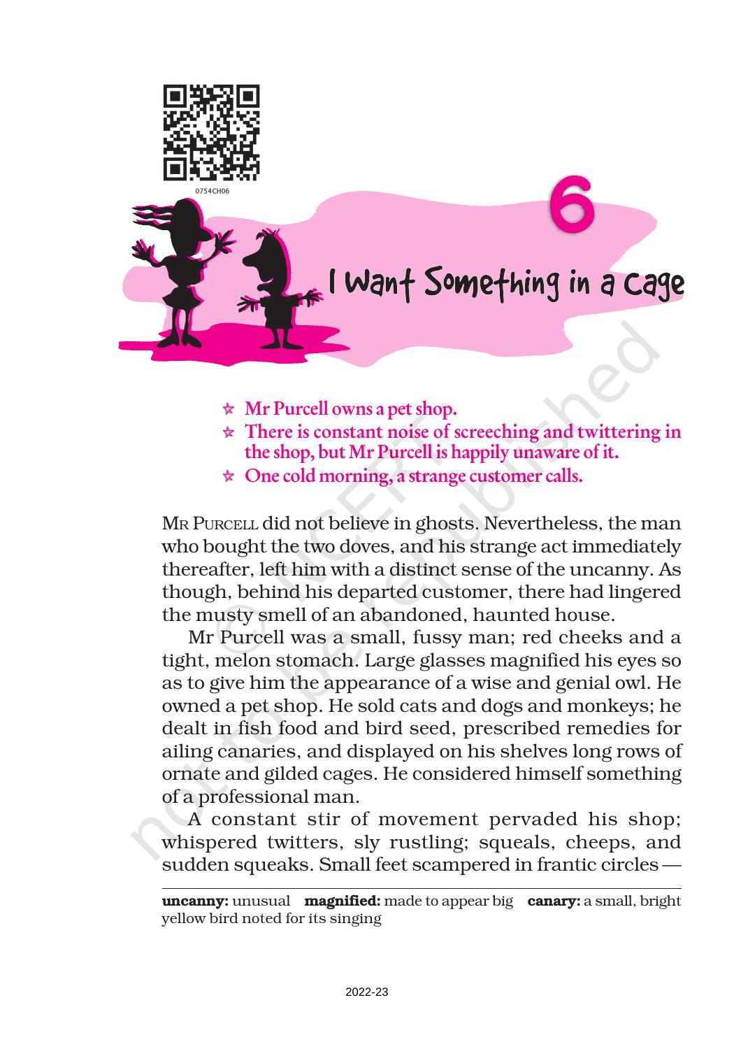 NCERT Book for Class 7 English (An Alien Hand): Chapter 6-I Want Something In a Cage - Page 1