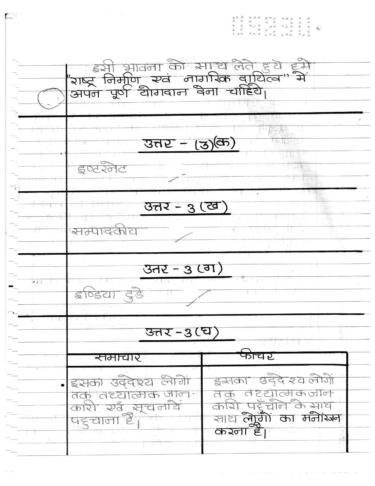UBSE Class 12 Hindi 2020 Toppers Answer Sheet - Page 7