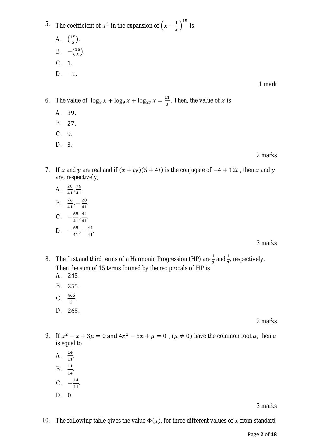 ACET June 2023 Question Papers - Page 2