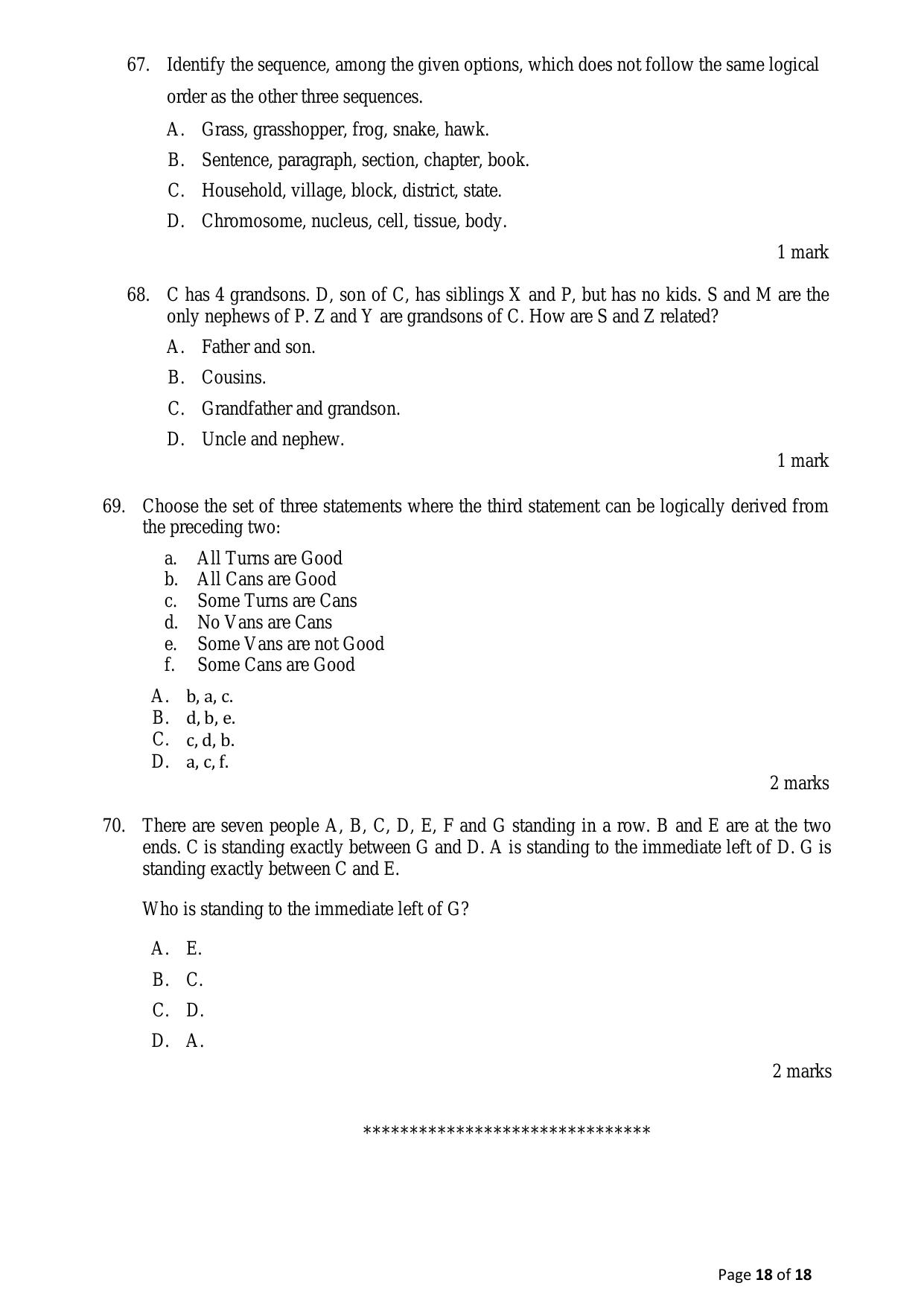 ACET June 2023 Question Papers - Page 18