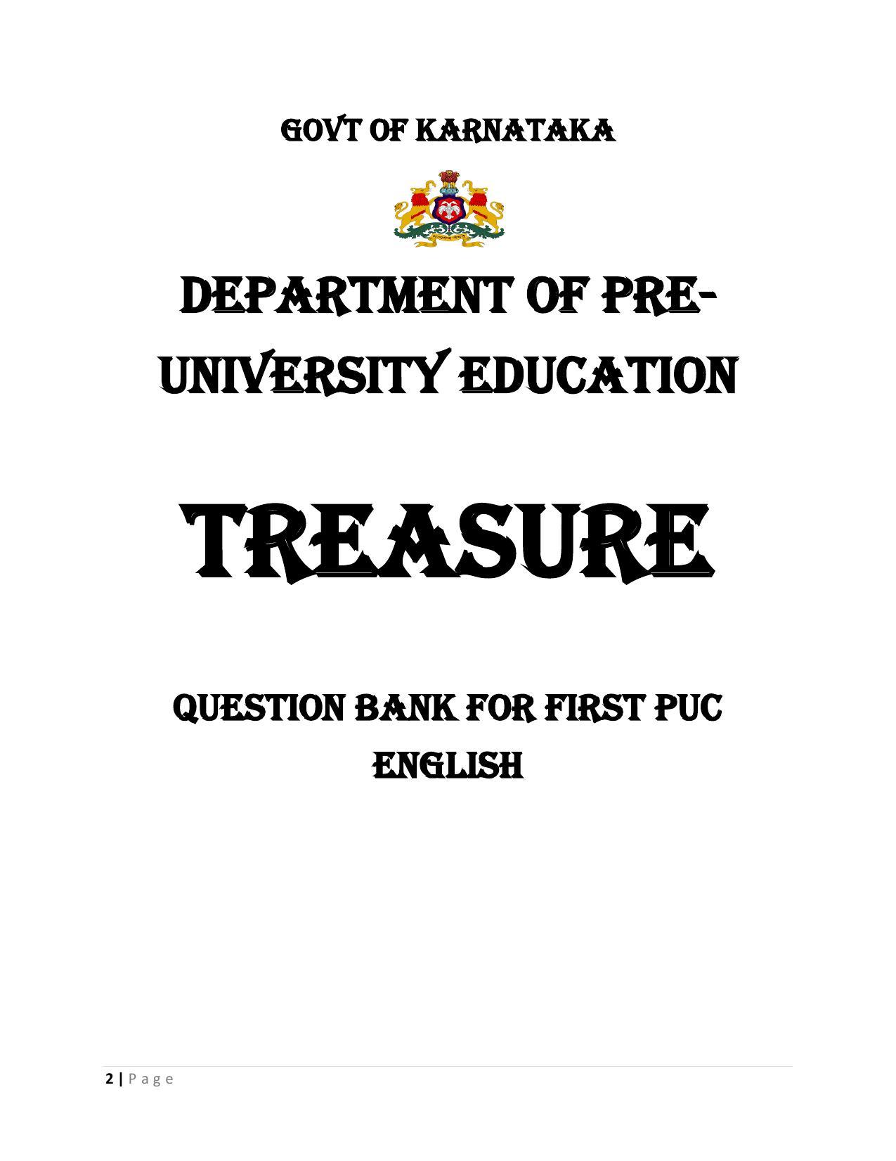 Karnataka 1st PUC Question Bank for English - Page 2