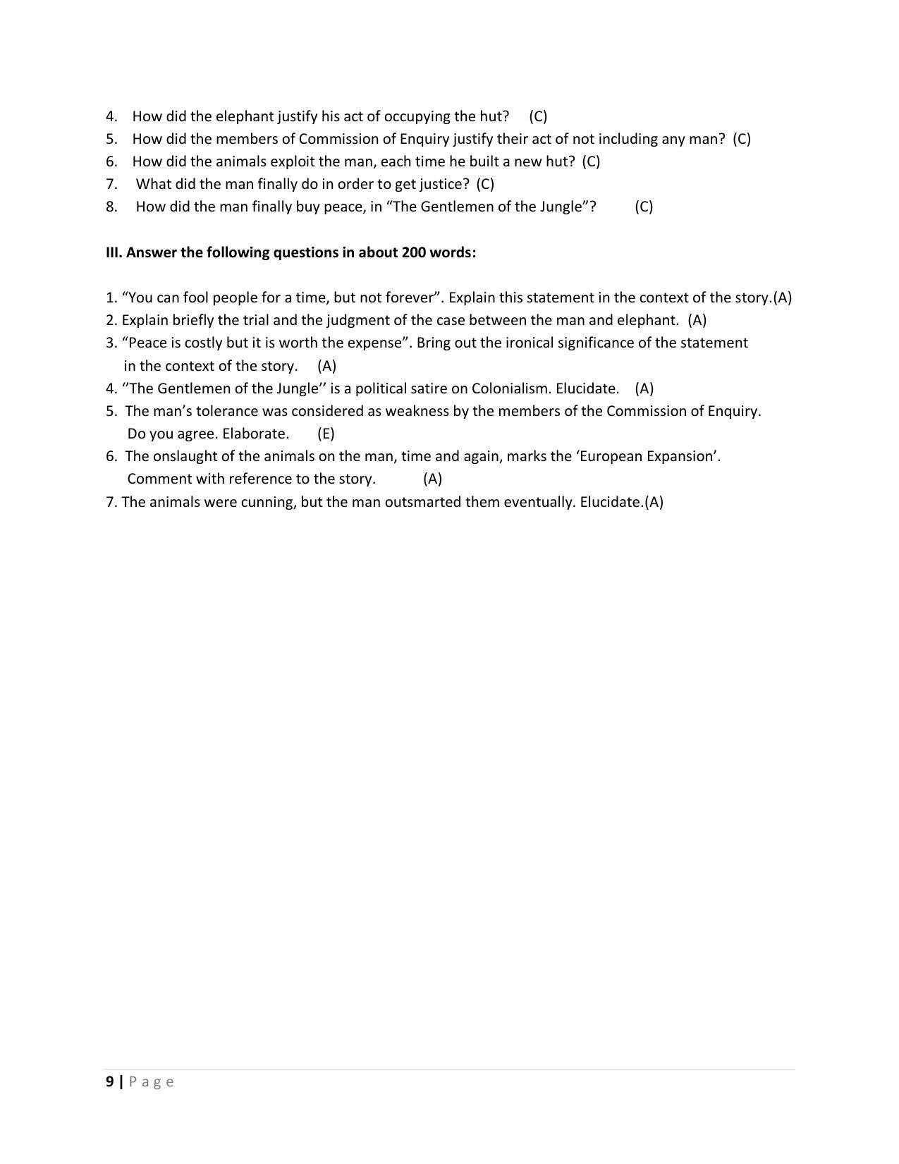 Karnataka 1st PUC Question Bank for English - Page 9