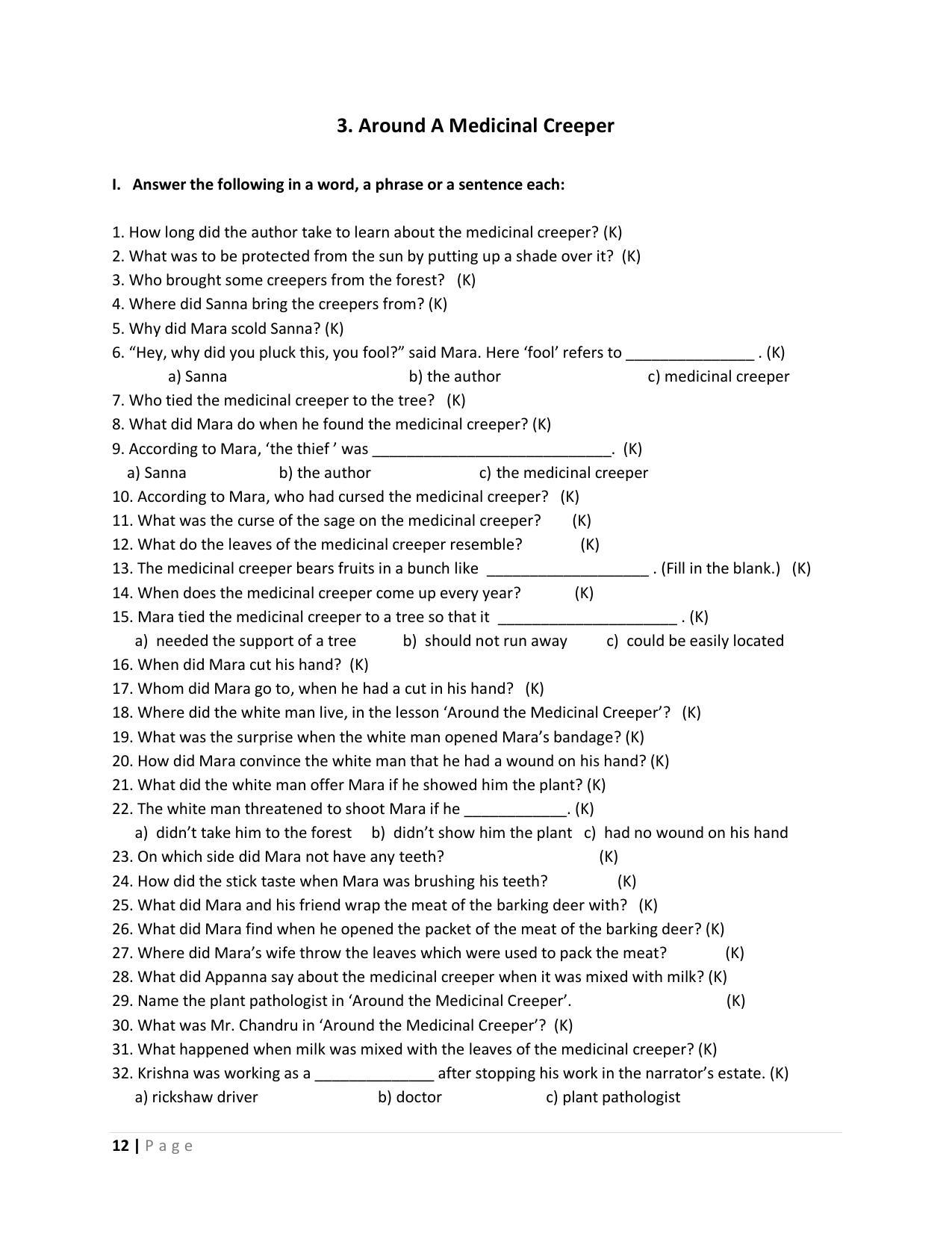 Karnataka 1st PUC Question Bank for English - Page 12