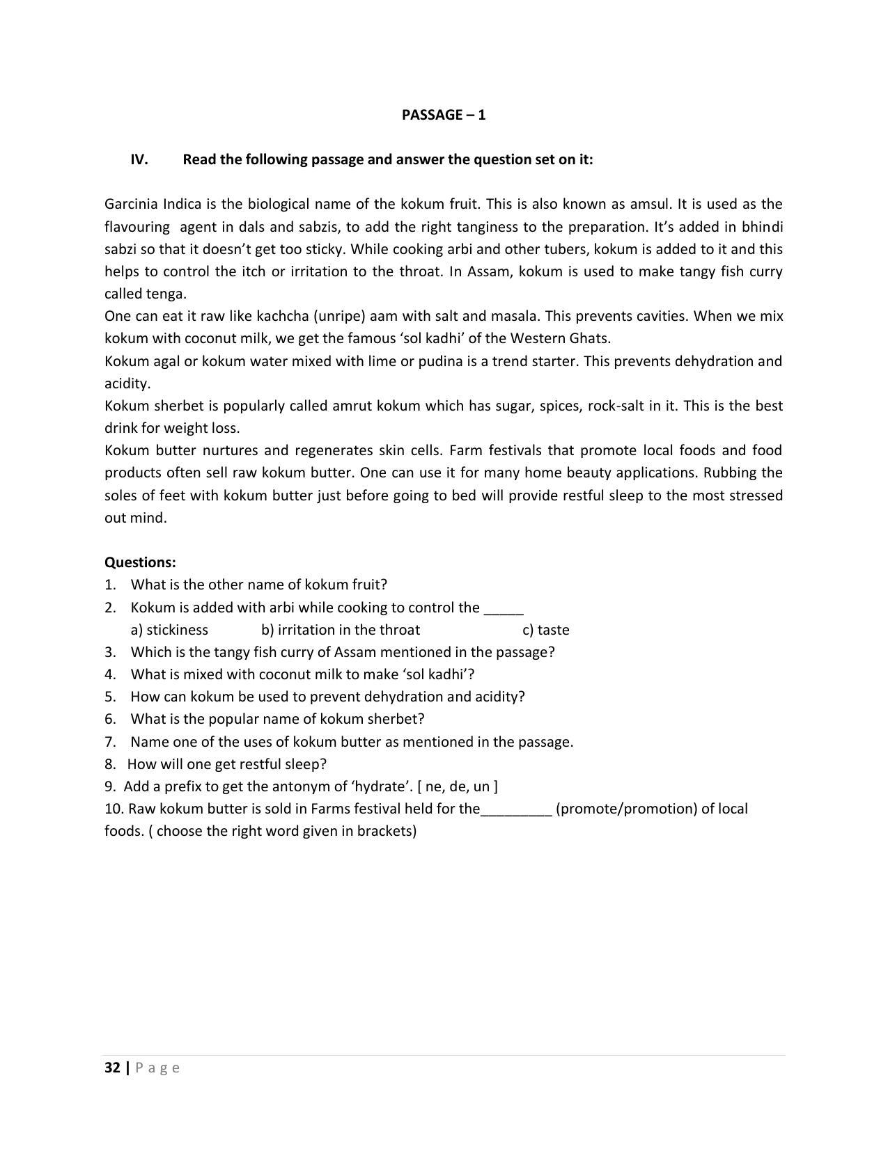 Karnataka 1st PUC Question Bank for English - Page 32