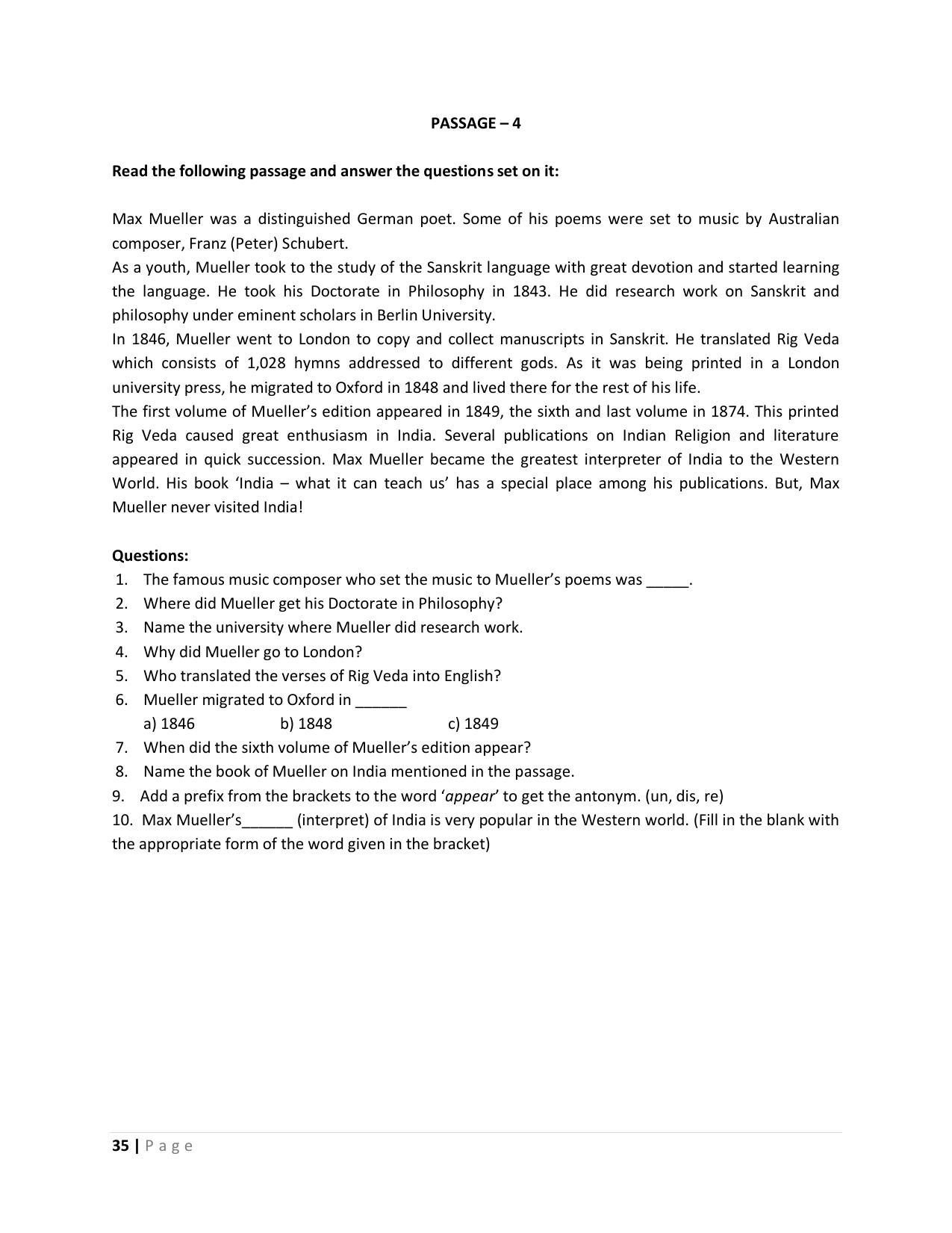 Karnataka 1st PUC Question Bank for English - Page 35