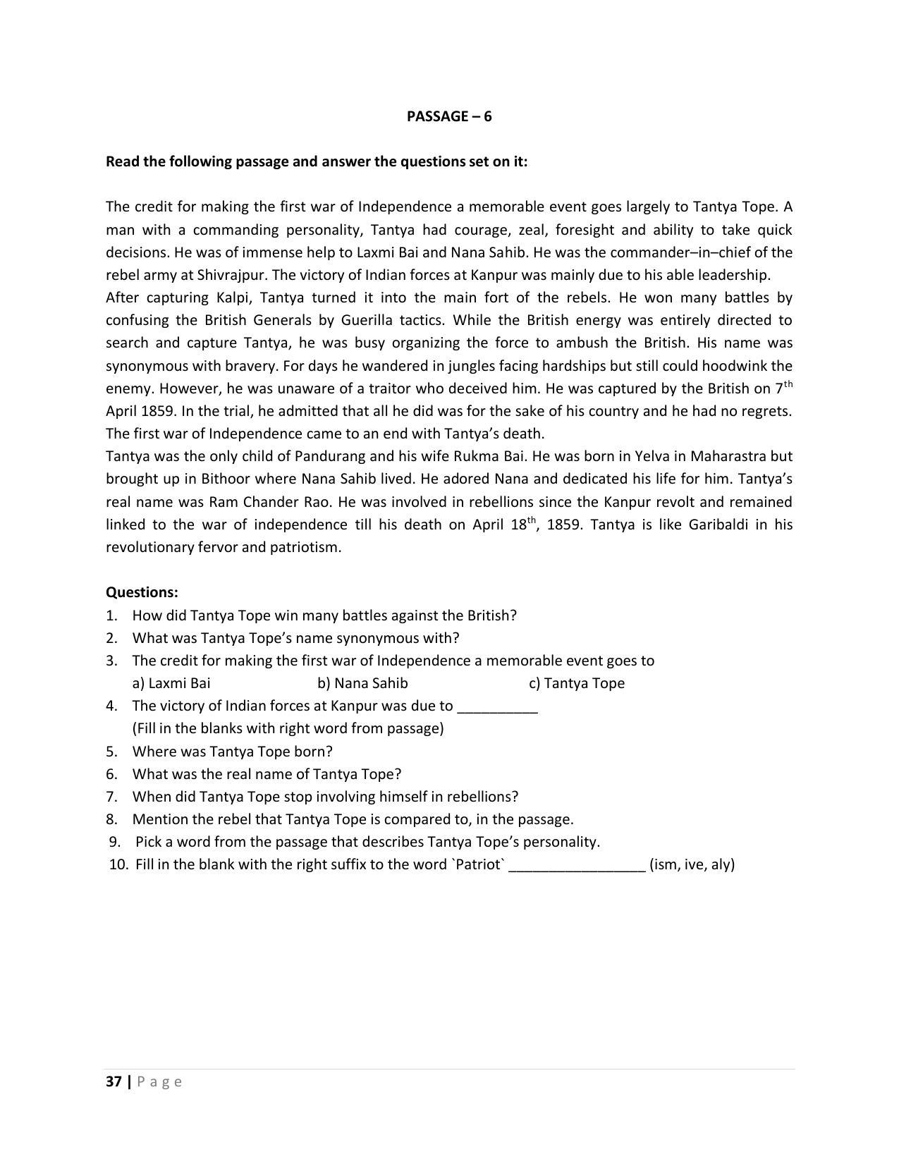 Karnataka 1st PUC Question Bank for English - Page 37