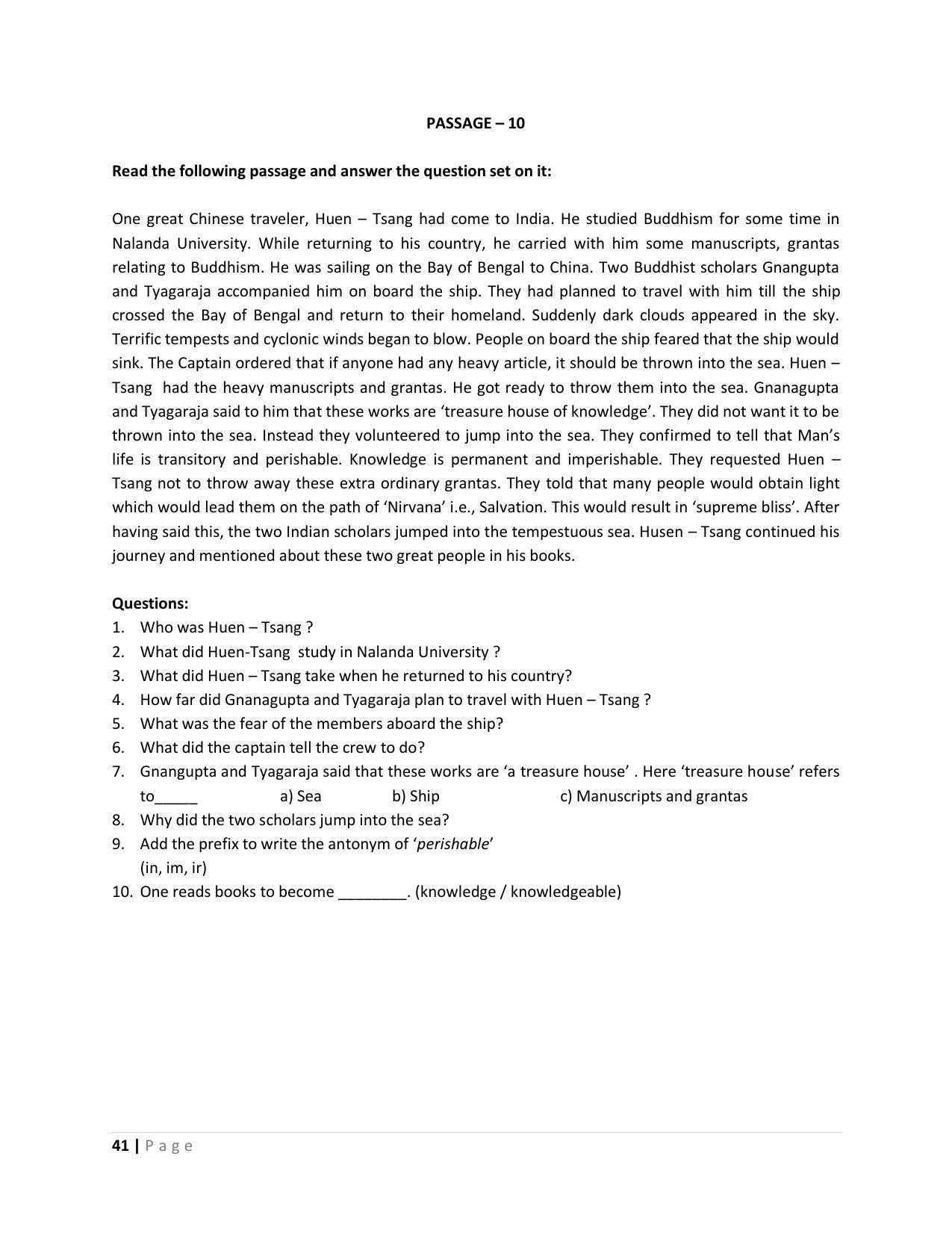 Karnataka 1st PUC Question Bank for English - Page 41