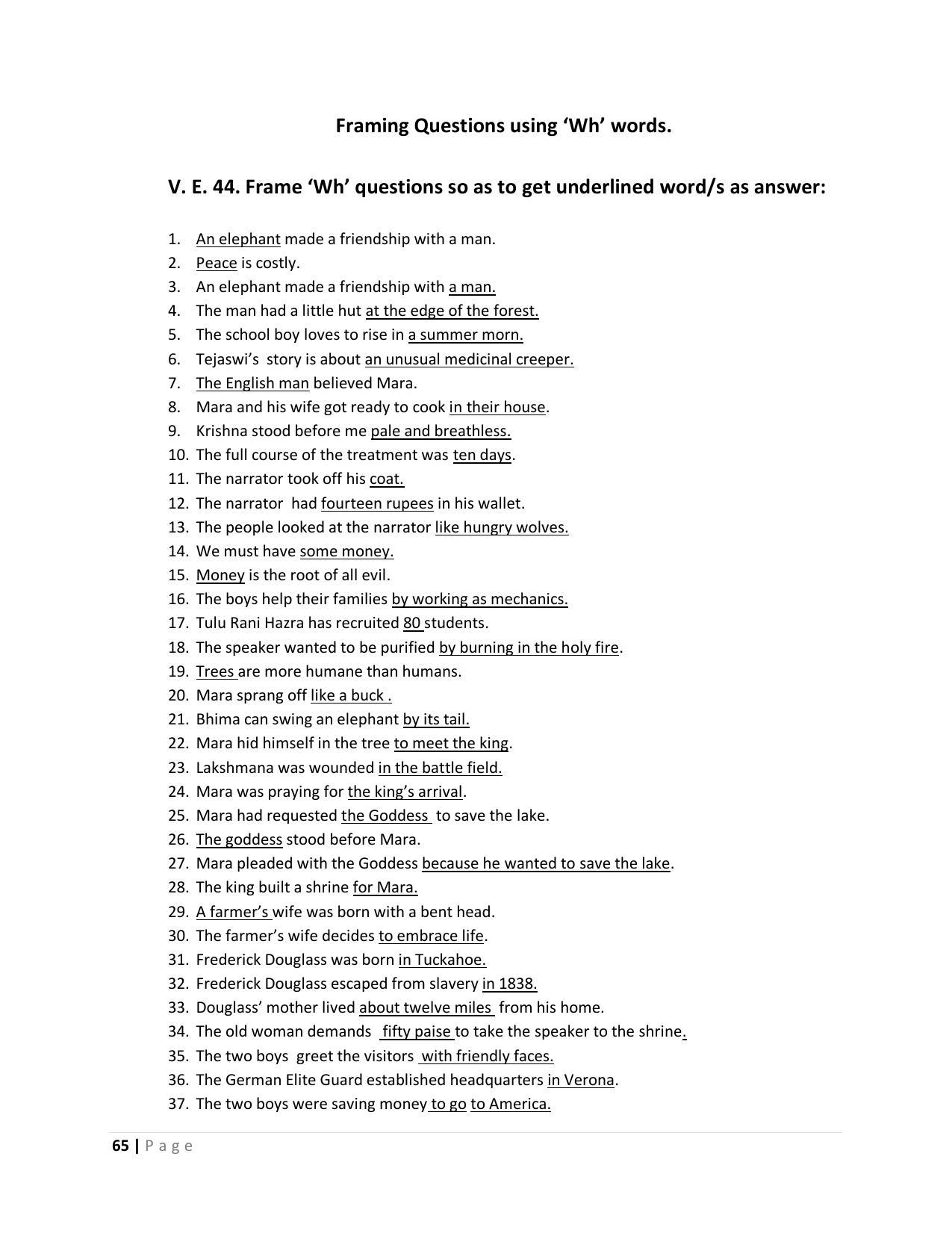 Karnataka 1st PUC Question Bank for English - Page 65