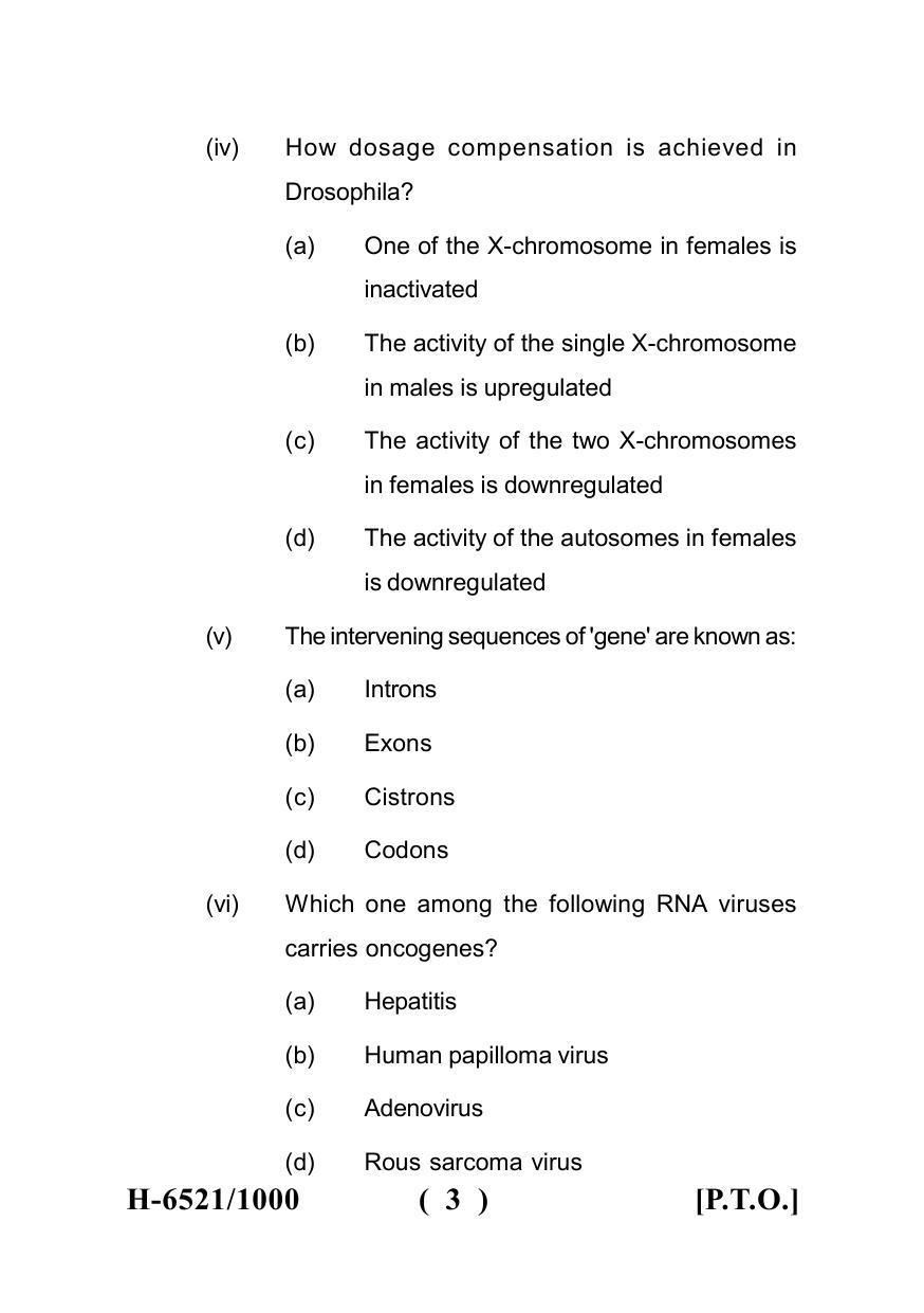 Sarguja University Question Paper July-2022 : M.Sc. In Zoology(Second Sem.) Genetics And Cytogenetics Paper 1 - Page 3