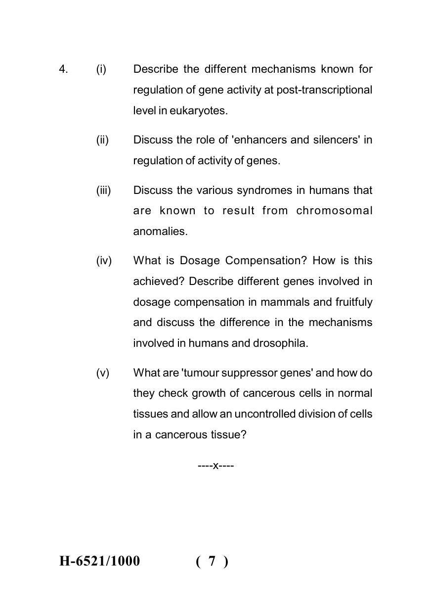 Sarguja University Question Paper July-2022 : M.Sc. In Zoology(Second Sem.) Genetics And Cytogenetics Paper 1 - Page 7