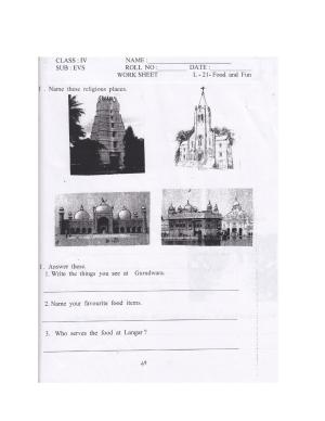 Worksheet for Class 4 Environmental Studies Food and Fun Assignment
