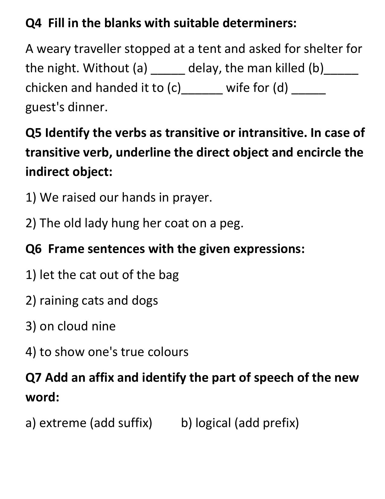 CBSE Class 8 English Worksheet Grammer Revision Assignment 2 - Page 2