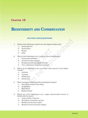 NCERT Exemplar Book for Class 12 Biology: Chapter 15 Biodiversity and Conservation