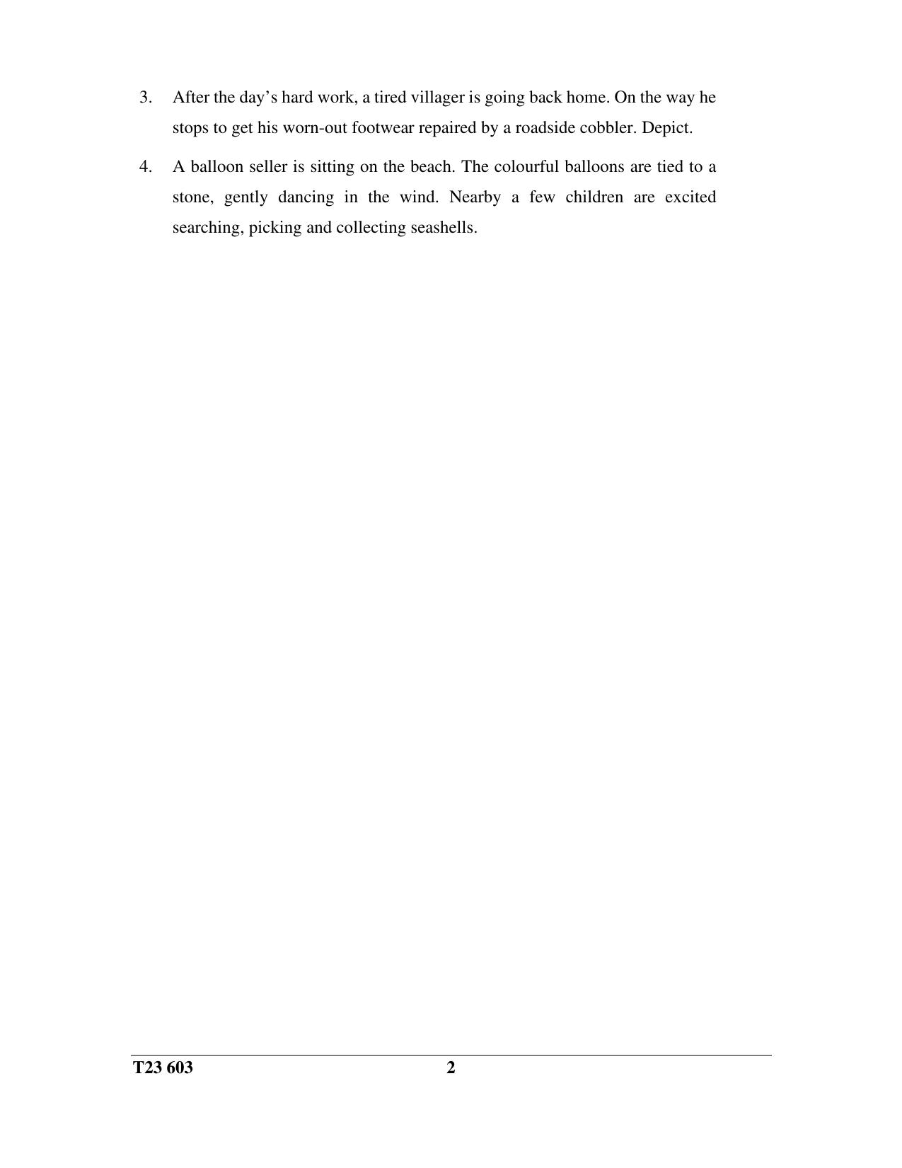 ICSE Class 10 ART PAPER 3 2023 Question Paper - Page 2