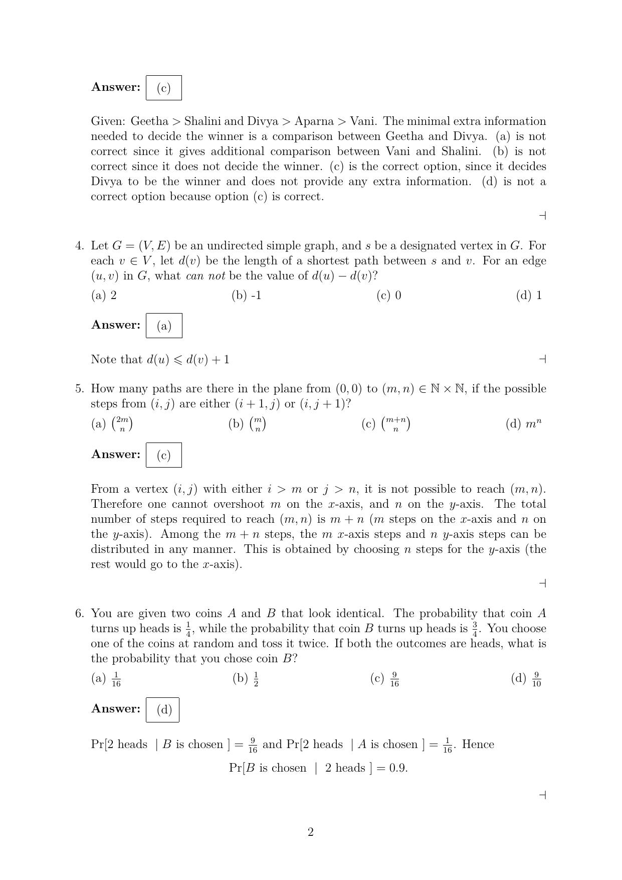 CMI Entrance Exam 2018 Solutions MSc/PhD Computer Science - Page 2
