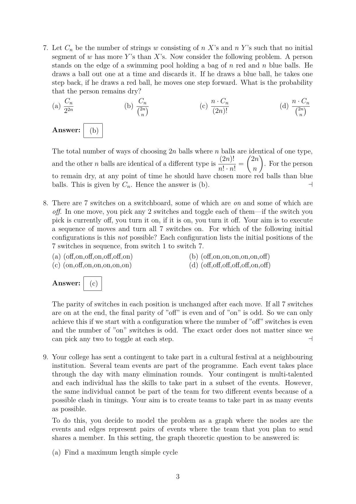 CMI Entrance Exam 2018 Solutions MSc/PhD Computer Science - Page 3