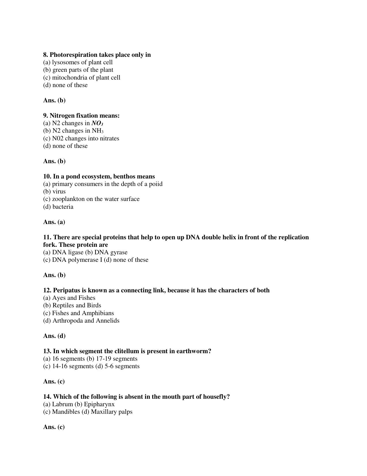 BCECE Previous Year Papers 2012 Biology with Answer Key - Page 2