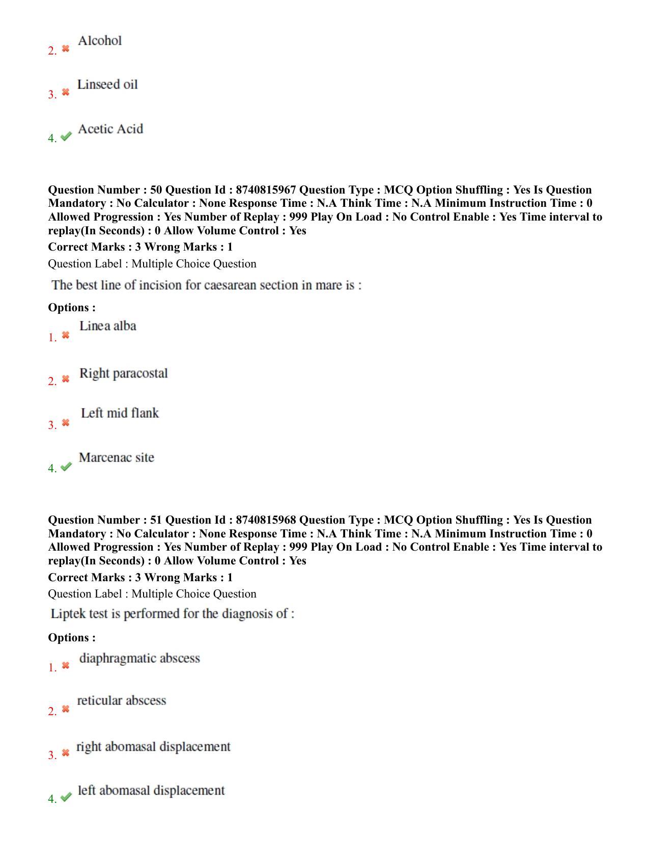 BHU RET Veterinary Surgery & Radiology 2020 Question Paper - Page 32