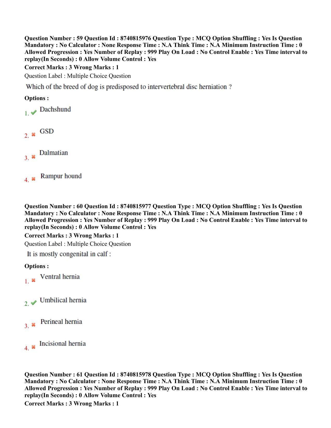 BHU RET Veterinary Surgery & Radiology 2020 Question Paper - Page 36