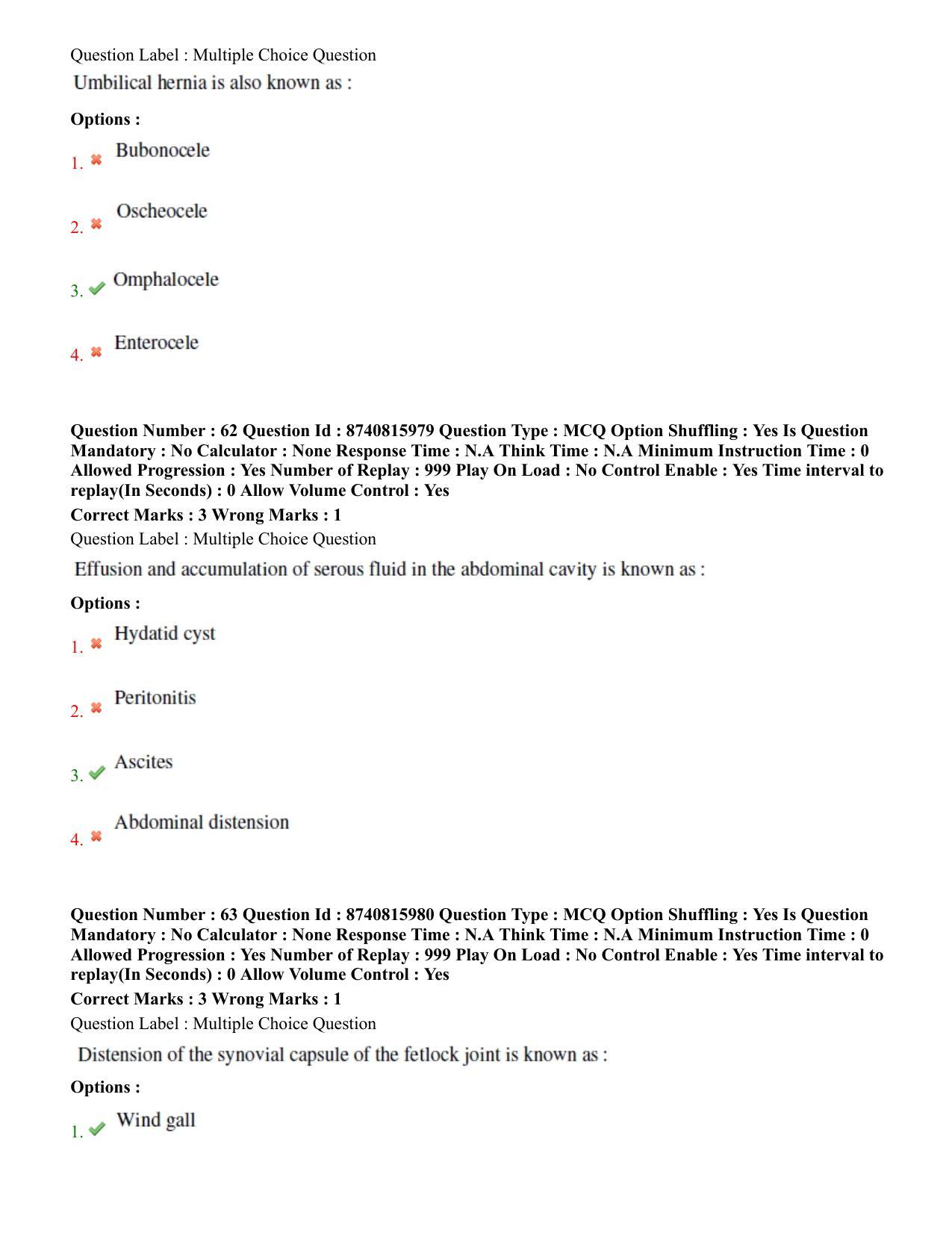 BHU RET Veterinary Surgery & Radiology 2020 Question Paper - Page 37