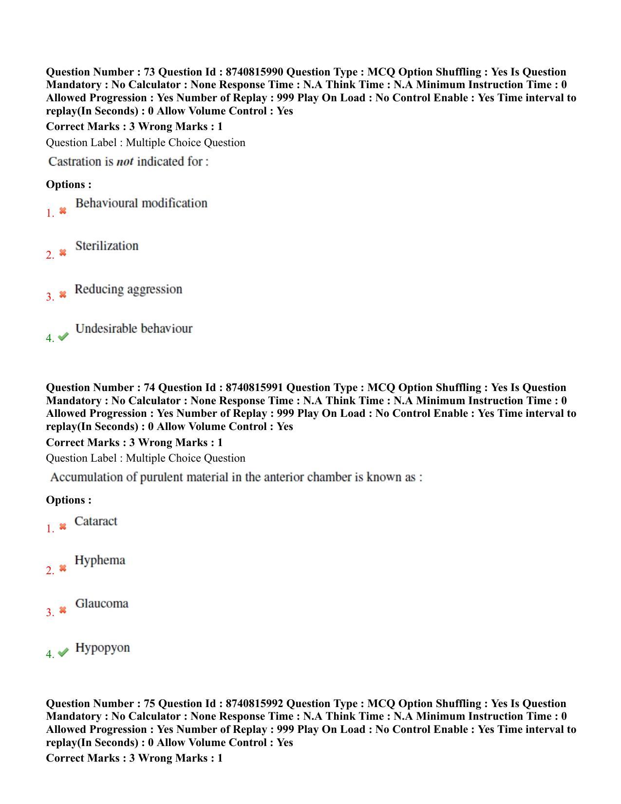 BHU RET Veterinary Surgery & Radiology 2020 Question Paper - Page 42