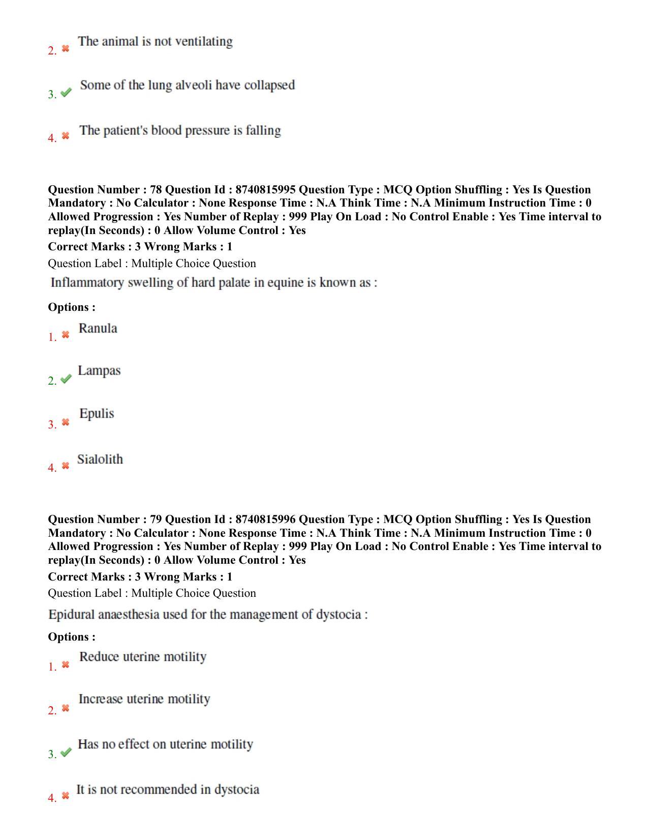 BHU RET Veterinary Surgery & Radiology 2020 Question Paper - Page 44