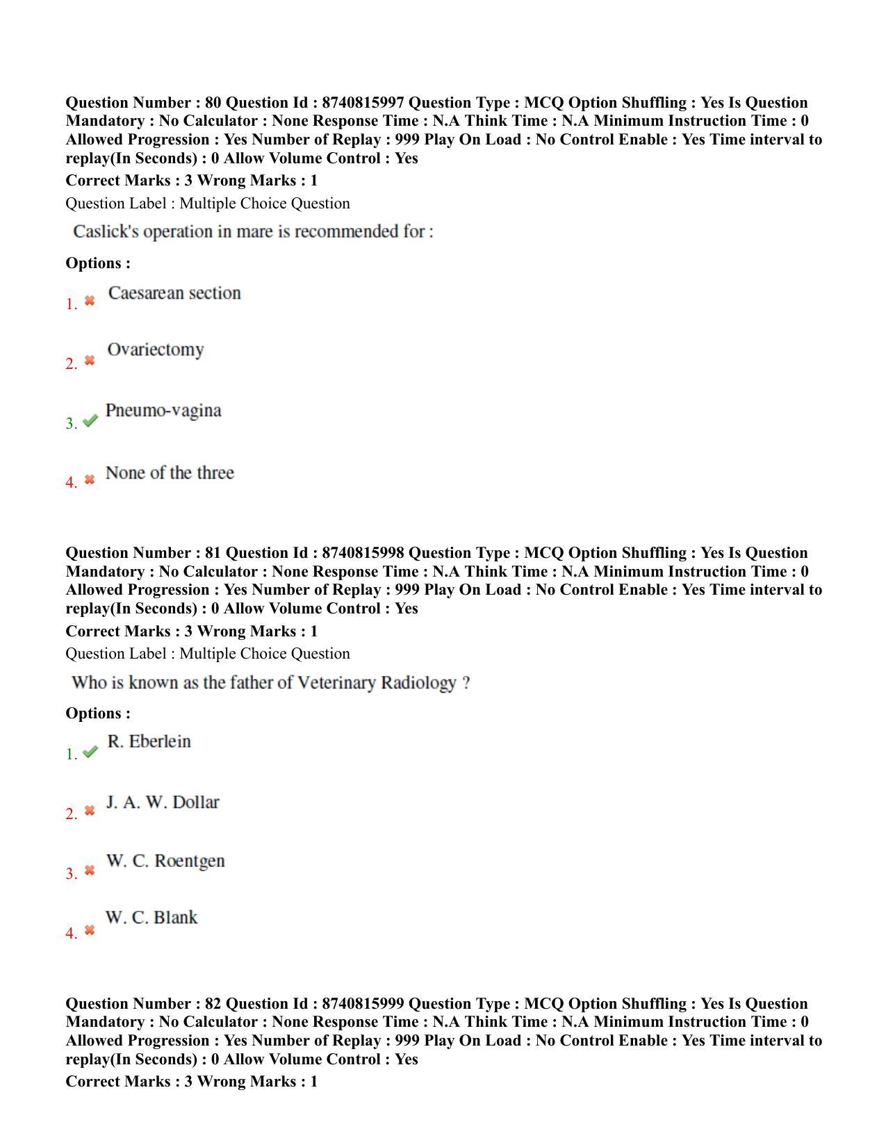 BHU RET Veterinary Surgery & Radiology 2020 Question Paper - Page 45