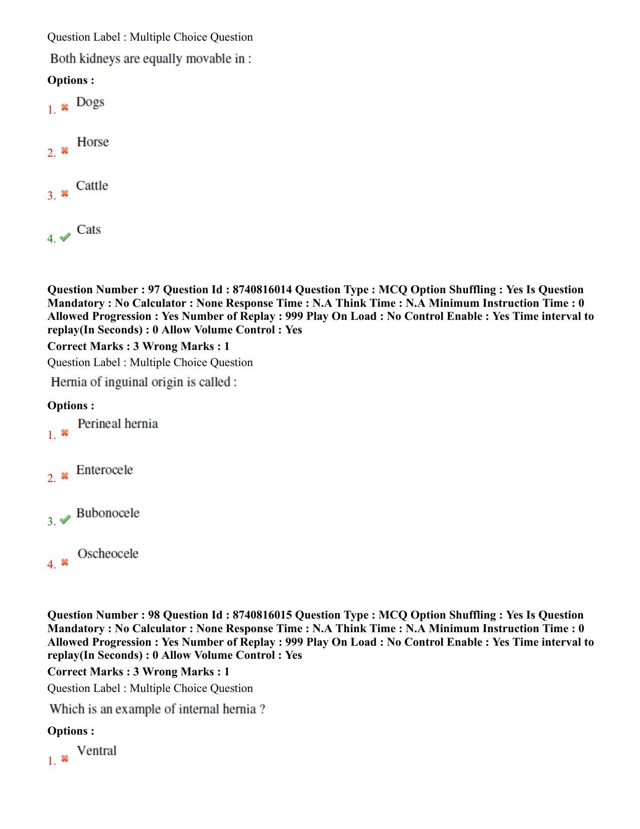 BHU RET Veterinary Surgery & Radiology 2020 Question Paper - Page 52