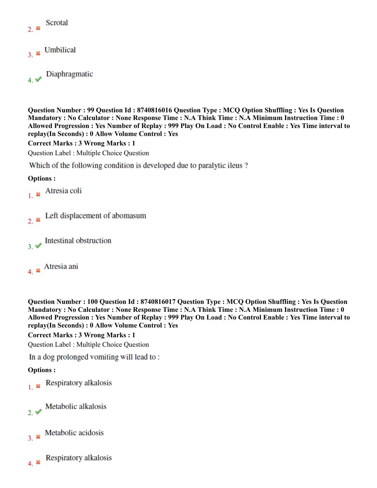BHU RET Veterinary Surgery & Radiology 2020 Question Paper - Page 53