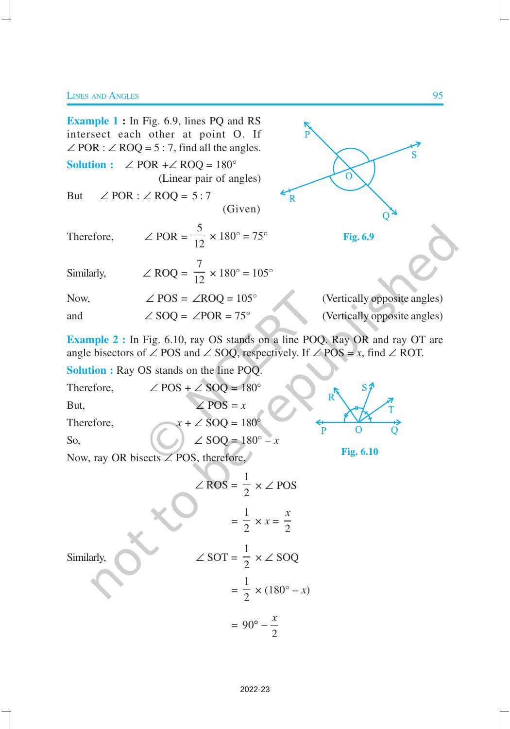 NCERT Book for Class 9 Maths Chapter 6 Lines and Angles