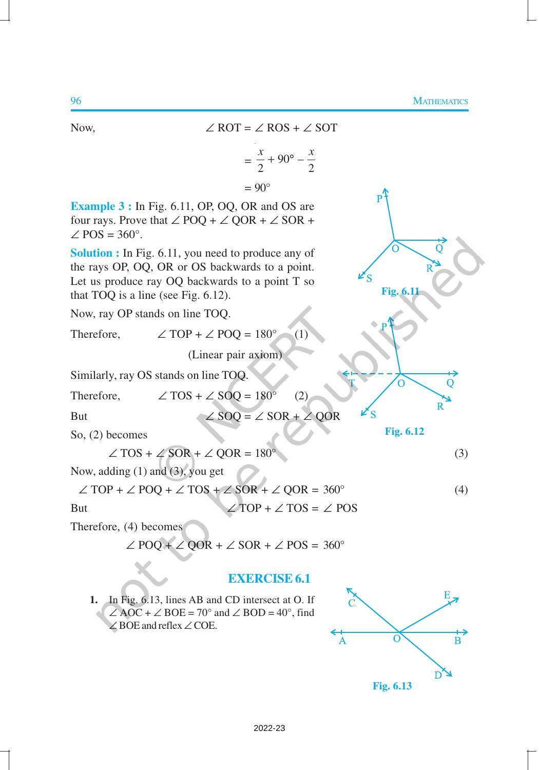 NCERT Book for Class 9 Maths Chapter 6 Lines and Angles