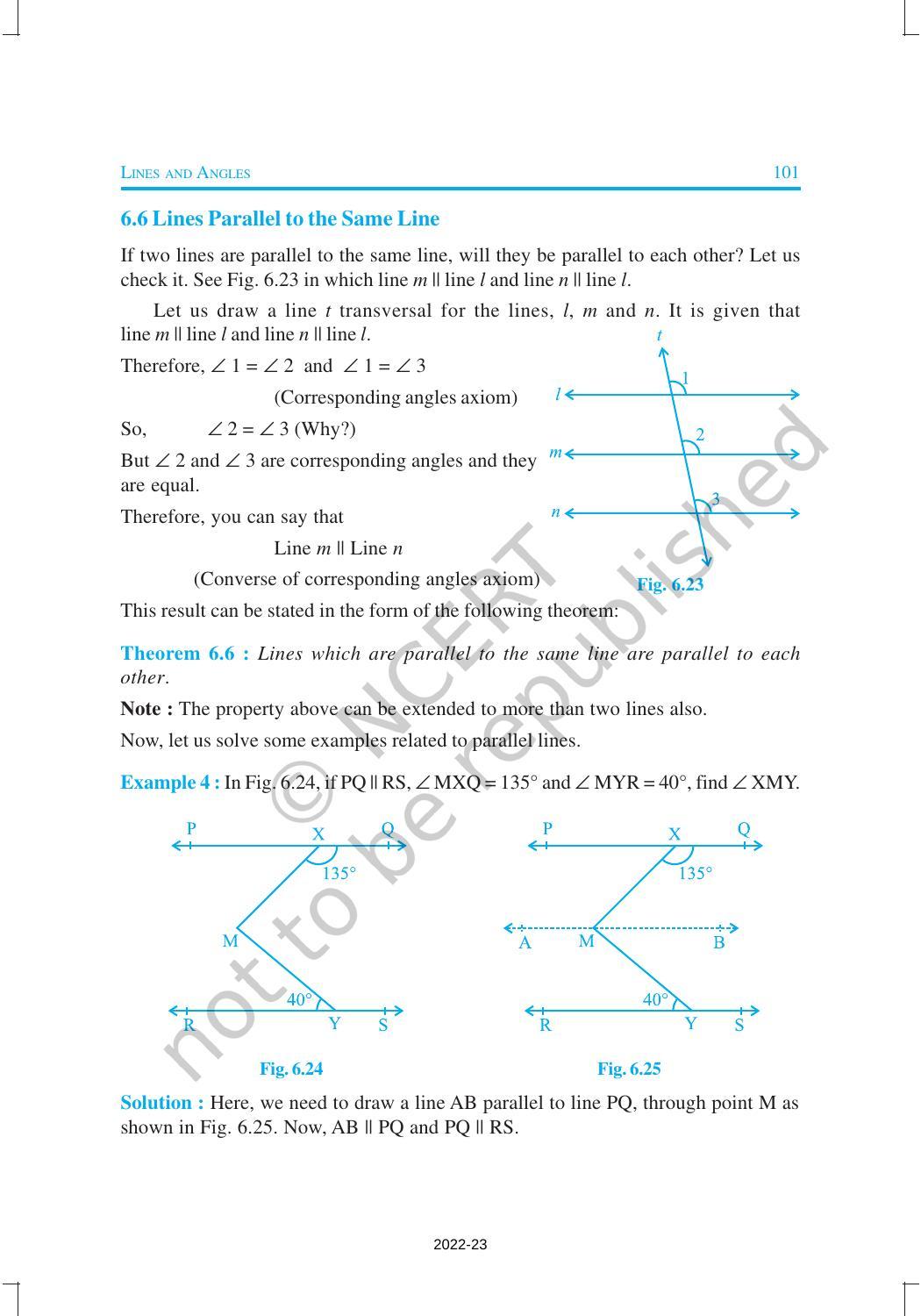 NCERT Book for Class 9 Maths Chapter 6 Lines and Angles