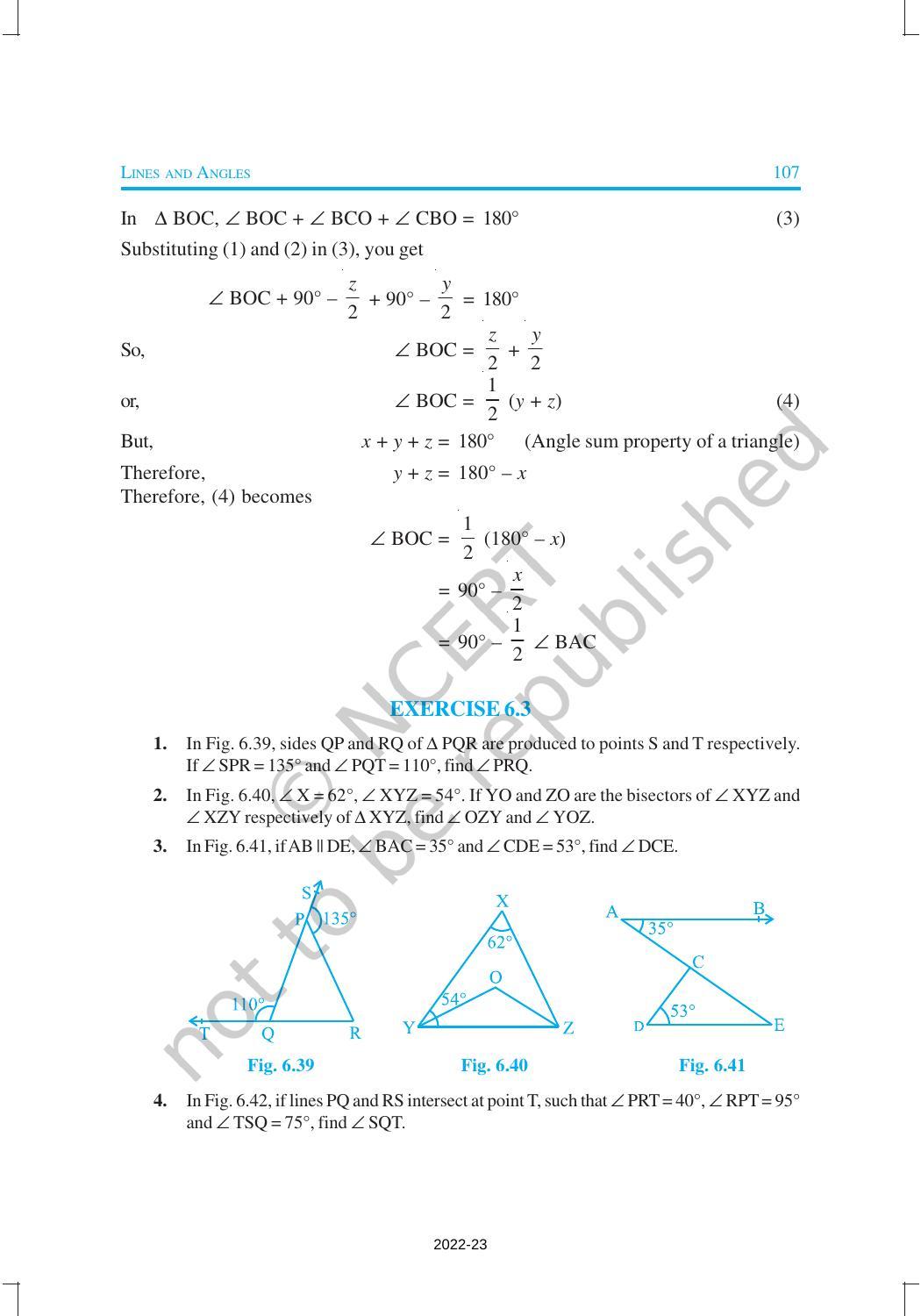 NCERT Book for Class 9 Maths Chapter 6 Lines and Angles