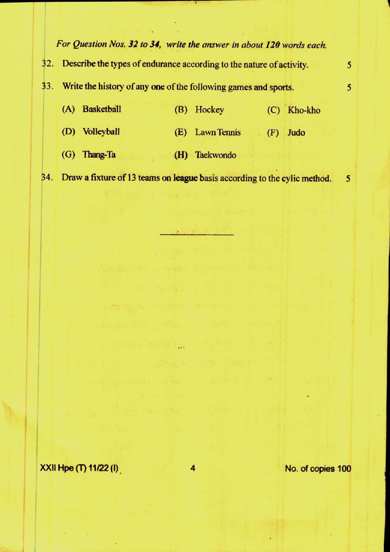 COHSEM 12th Question Papers Improvement 2022 Health and Physical Education - Page 4