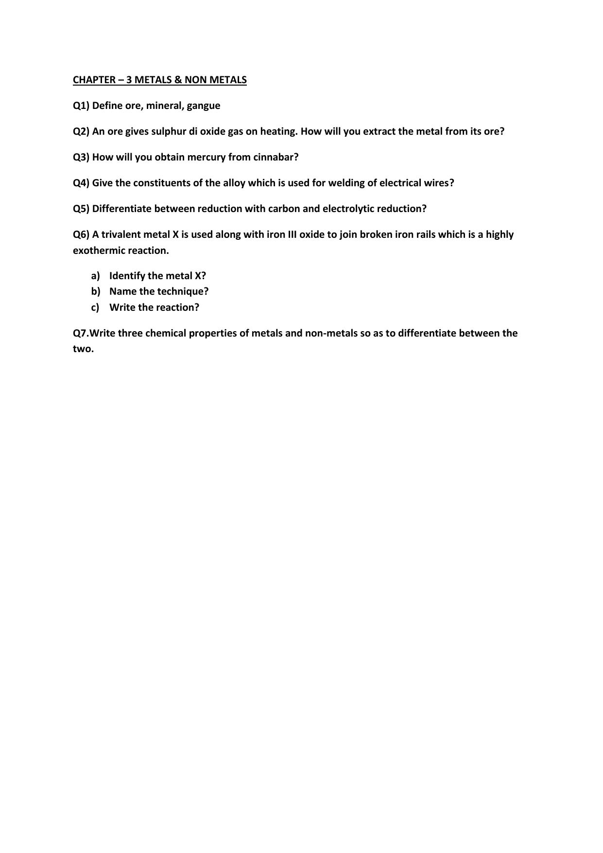 CBSE Worksheets for Class 10 Chemistry All Chapters Assignment - Page 2