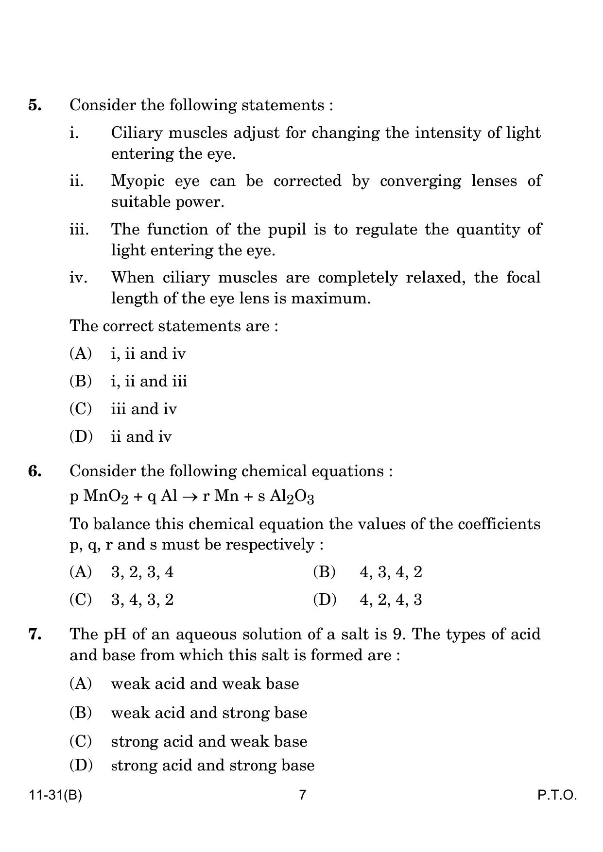 CBSE Class 10 B Science VI 2024 Question Paper - Page 7