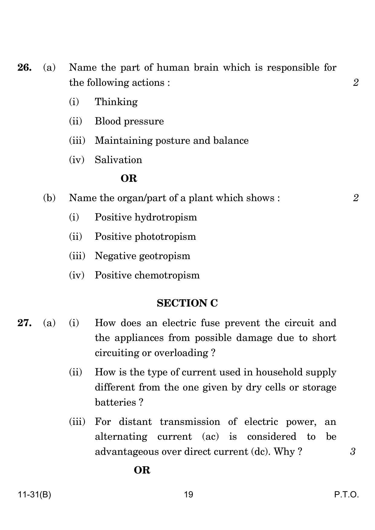 CBSE Class 10 B Science VI 2024 Question Paper - Page 19