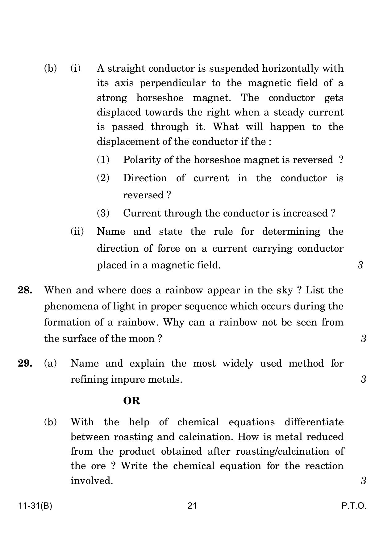 CBSE Class 10 B Science VI 2024 Question Paper - Page 21