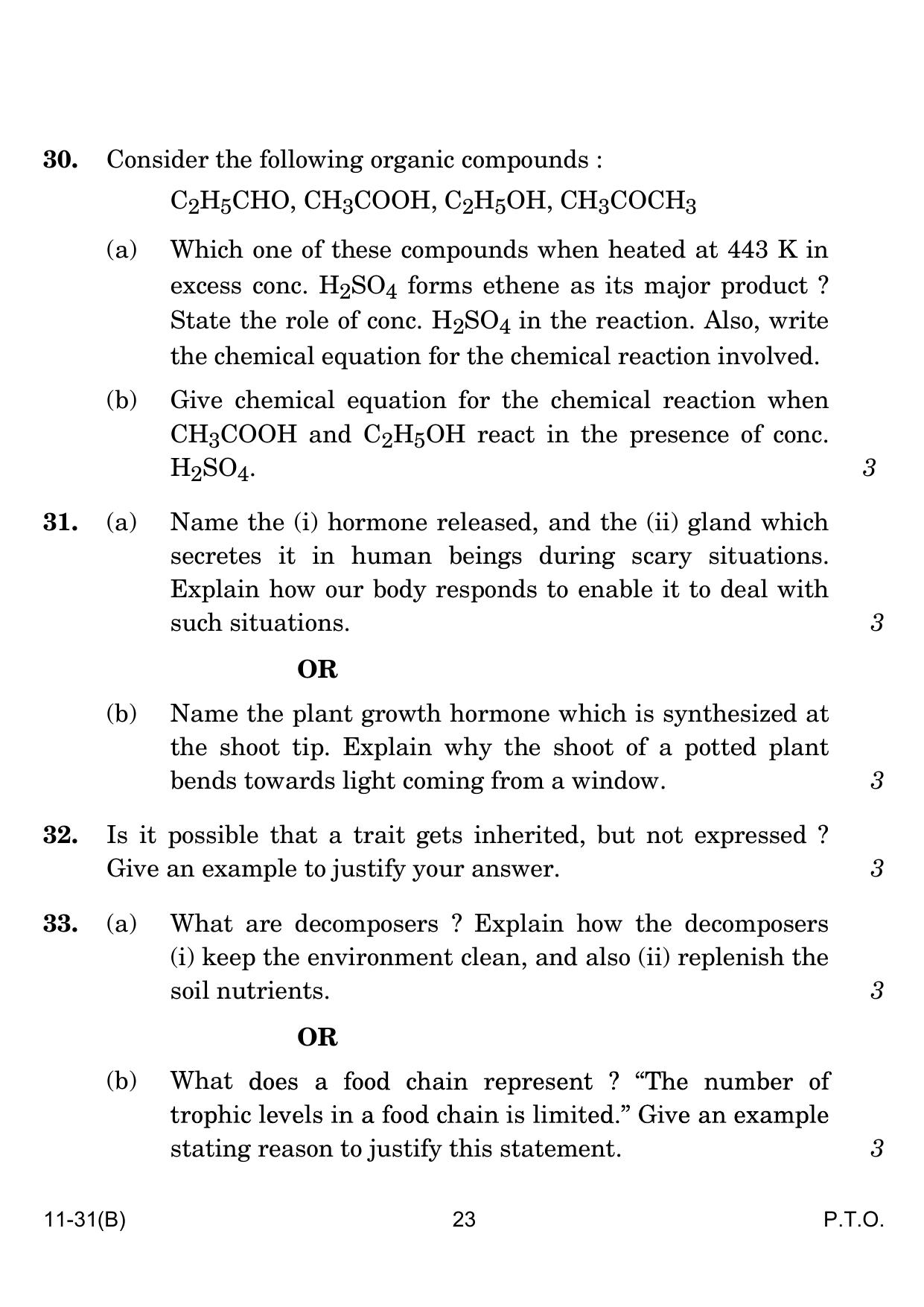 CBSE Class 10 B Science VI 2024 Question Paper - Page 23
