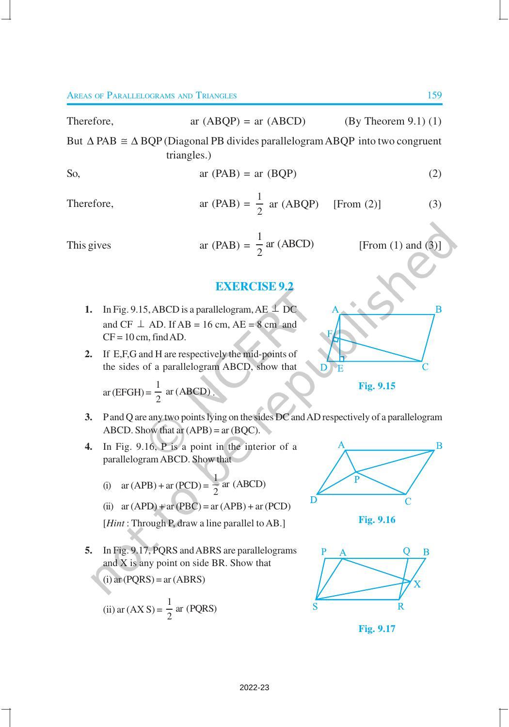 NCERT Book for Class 9 Maths Chapter 9 Areas of Parallelograms and Triangles - Page 8