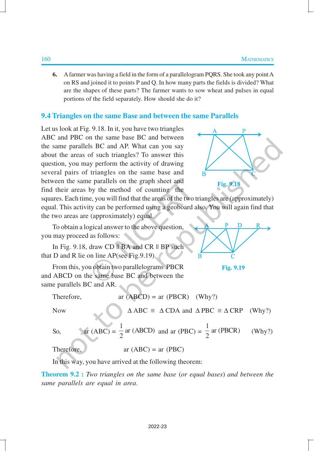 NCERT Book for Class 9 Maths Chapter 9 Areas of Parallelograms and Triangles - Page 9