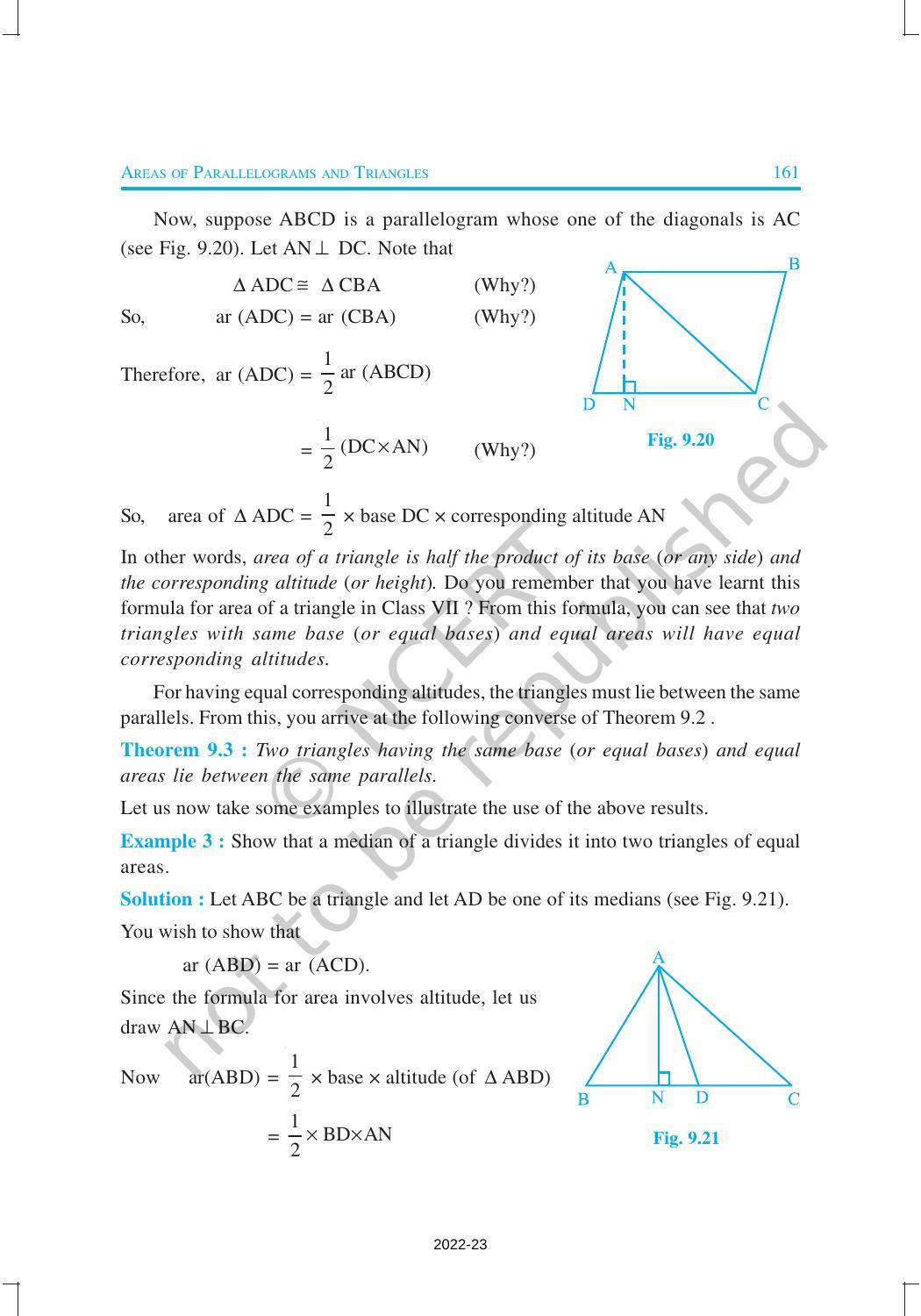 NCERT Book for Class 9 Maths Chapter 9 Areas of Parallelograms and Triangles - Page 10